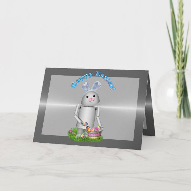 Cartes Pour Fêtes Annuelles Pâques joyeuses de Lil Robo-x9 (avec couche métall (Devant)