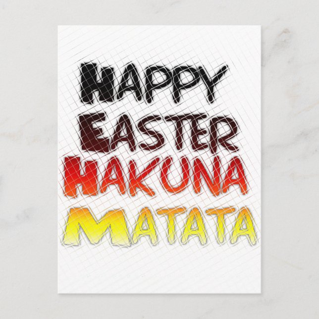 Cartes Pour Fêtes Annuelles Pâques joyeuses : Hakuna Matata Text Art Design (Devant)