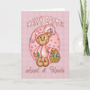 Cartes Pour Fêtes Annuelles Pâques Joyeuses - Tante & Oncle - Mignonne Ours Te