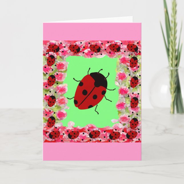 Cartes Pour Fêtes Annuelles Pâques Ladybug (Devant)