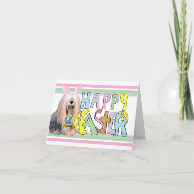 Cartes Pour Fêtes Annuelles Pâques Lhasa Apso (Devant)