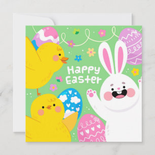 Cartes Pour Fêtes Annuelles Pâques mignonnes