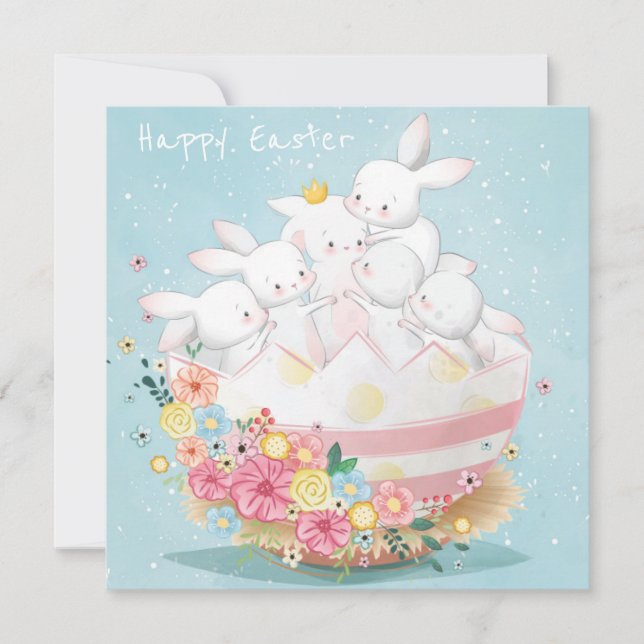 Cartes Pour Fêtes Annuelles Pâques mignonnes (Devant)