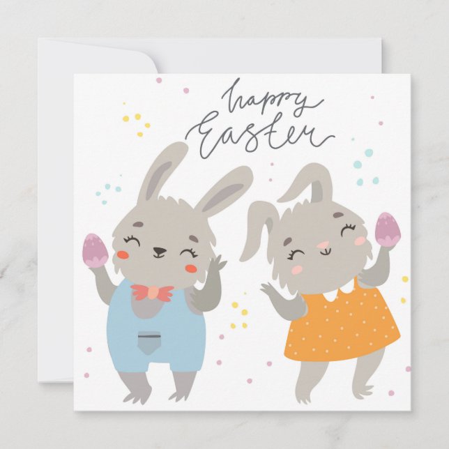 Cartes Pour Fêtes Annuelles Pâques mignonnes (Devant)