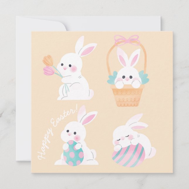 Cartes Pour Fêtes Annuelles Pâques mignonnes (Devant)