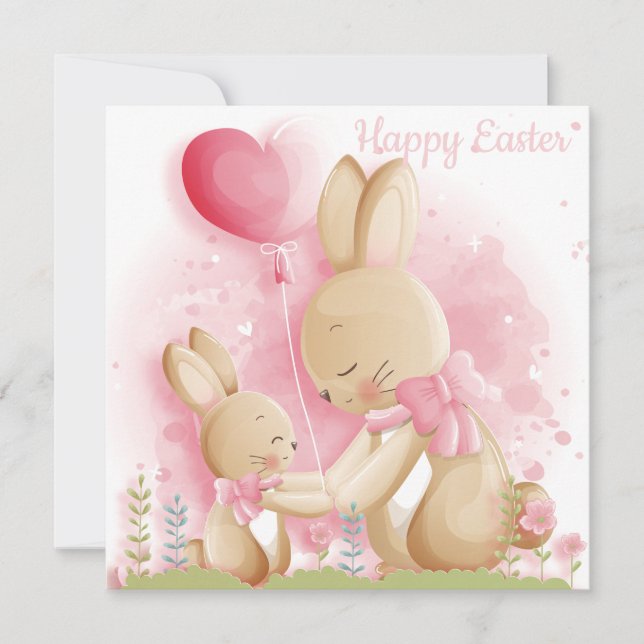 Cartes Pour Fêtes Annuelles Pâques mignonnes (Devant)