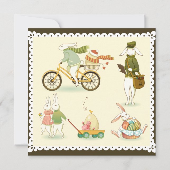 Cartes Pour Fêtes Annuelles Pâques mignonnes (Devant)
