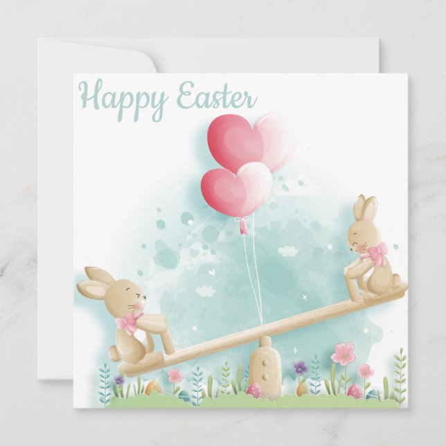 Cartes Pour Fêtes Annuelles Pâques mignonnes (Devant)