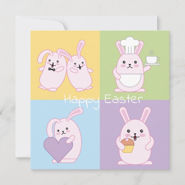 Cartes Pour Fêtes Annuelles Pâques mignonnes (Devant)