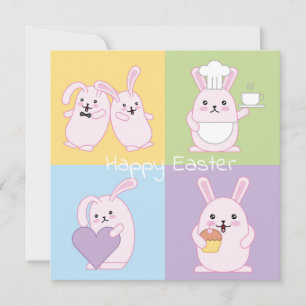 Cartes Pour Fêtes Annuelles Pâques mignonnes