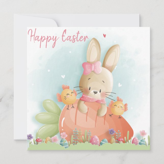 Cartes Pour Fêtes Annuelles Pâques mignonnes (Devant)