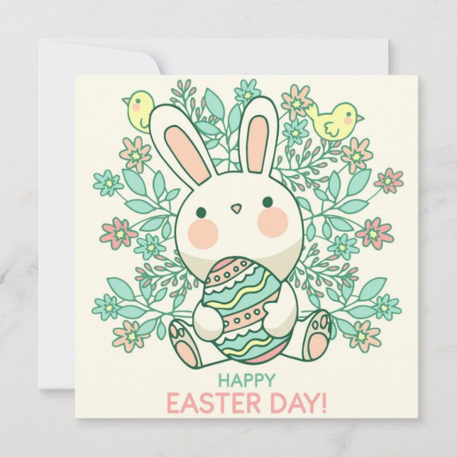 Cartes Pour Fêtes Annuelles Pâques mignonnes (Devant)