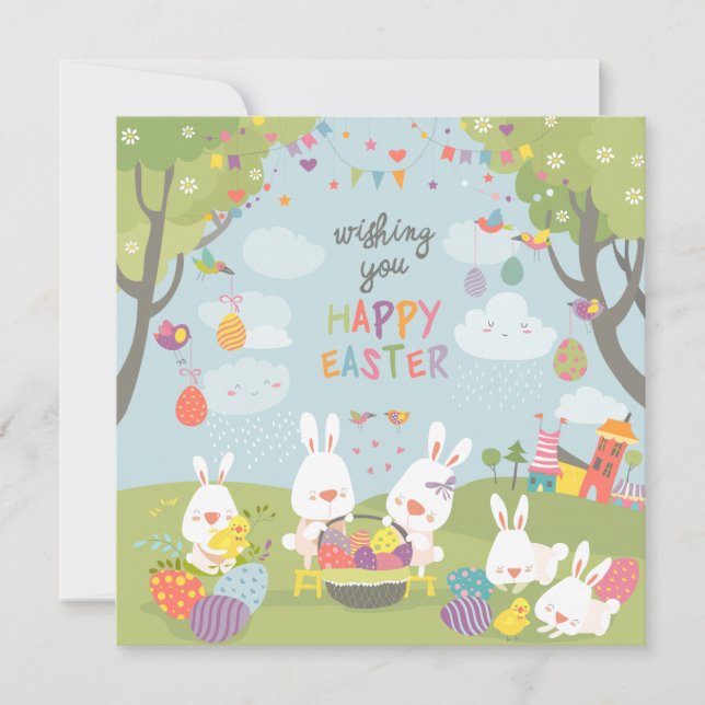 Cartes Pour Fêtes Annuelles Pâques mignonnes (Devant)