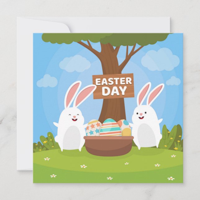Cartes Pour Fêtes Annuelles Pâques mignonnes (Devant)