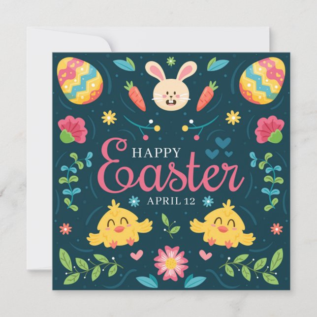 Cartes Pour Fêtes Annuelles Pâques mignonnes (Devant)