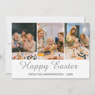 Cartes Pour Fêtes Annuelles Pâques moderne élégant, famille Trois collage phot