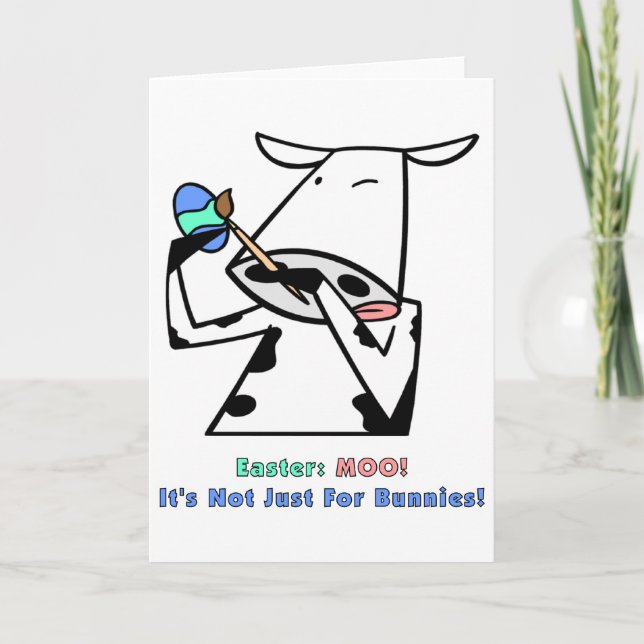 Cartes Pour Fêtes Annuelles Pâques : Moo ! (Devant)