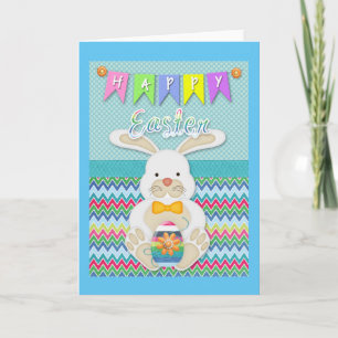 Cartes Pour Fêtes Annuelles Pâques - "Pâques Joyeuses" Lapin Doux