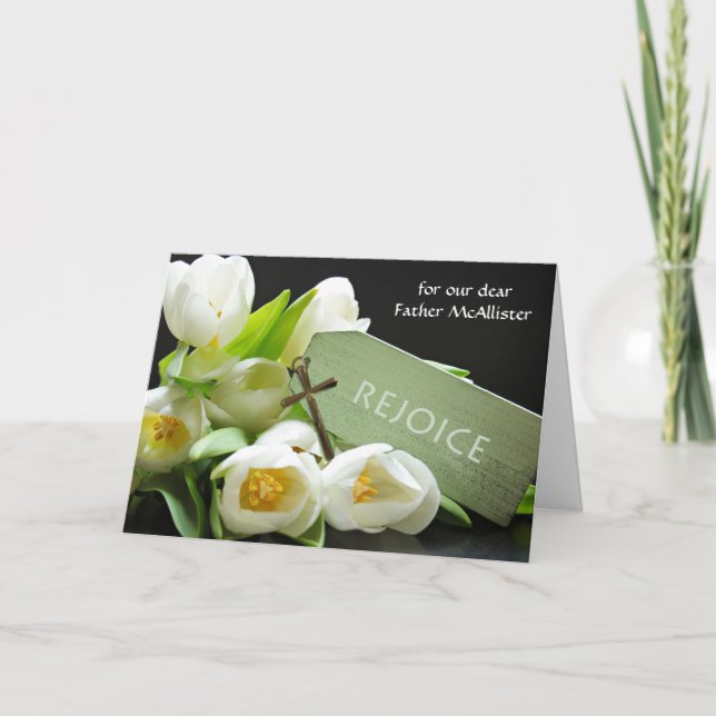 Cartes Pour Fêtes Annuelles Pâques personnalisées pour les tulipes blanches et (Devant)