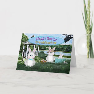 CARTES POUR FÊTES ANNUELLES PÂQUES - PETITE-FILLE - BUNNY/FAMILLE