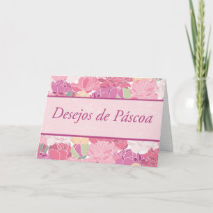 Cartes Pour Fêtes Annuelles Pâques portugaises avec des fleurs de pivoines