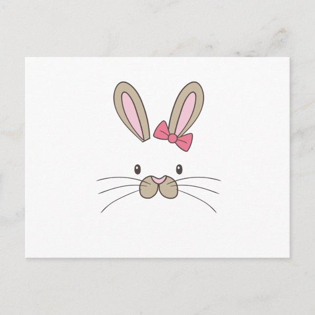 Cartes Pour Fêtes Annuelles Pâques pour le lapin de visage de lapin d'enfants (Devant)