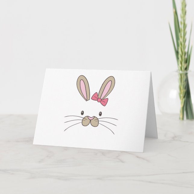 Cartes Pour Fêtes Annuelles Pâques pour les enfants Bunny Visage Bunny Enfants (Devant)