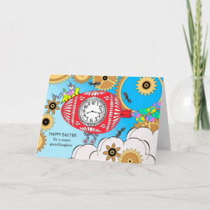 Cartes Pour Fêtes Annuelles Pâques pour petite-fille, lapin de Pâques Steampun