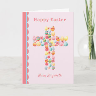 Cartes Pour Fêtes Annuelles Pâques religieux pour enfant Œufs de Pâques Croix