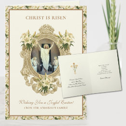 Cartes Pour Fêtes Annuelles Pâques Religieux Résurrection Jésus Chrétien