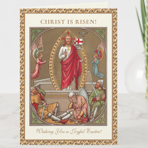 Cartes Pour Fêtes Annuelles Pâques Religieux Résurrection Jésus Chrétien