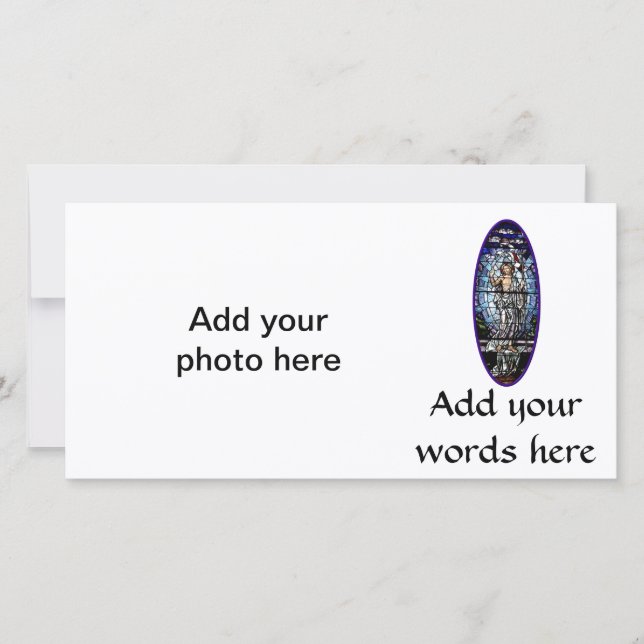 Cartes Pour Fêtes Annuelles Pâques : Résurrection du Vitrail du Christ (Devant)