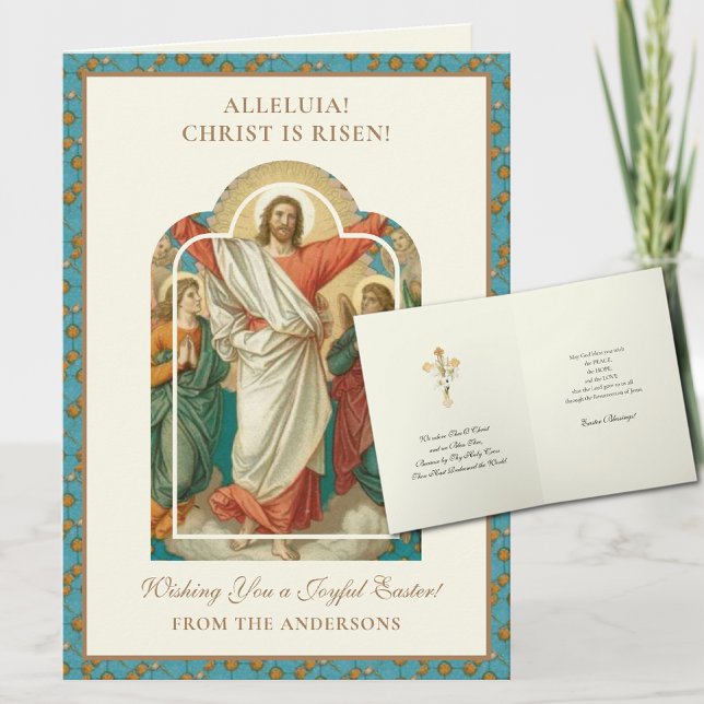 Cartes Pour Fêtes Annuelles Pâques Résurrection religieuse Jésus chrétien (Easy to personalize Easter Cards! )
