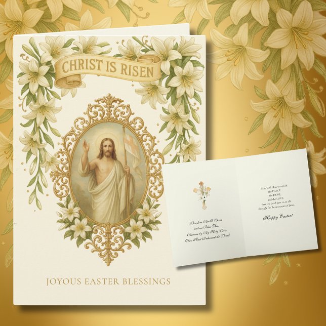 Cartes Pour Fêtes Annuelles Pâques Résurrection religieuse Jésus chrétien (Créateur téléchargé)