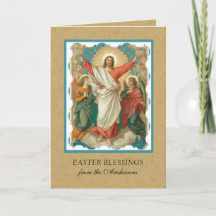 Cartes Pour Fêtes Annuelles Pâques Résurrection religieuse Jésus Christian Hol