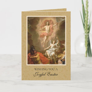 Cartes Pour Fêtes Annuelles Pâques Résurrection religieuse Jésus Christian Hol