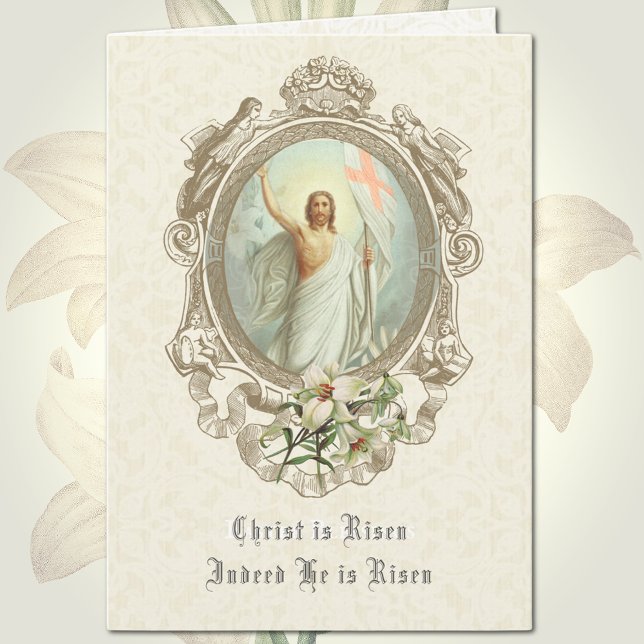 Cartes Pour Fêtes Annuelles Pâques Résurrection religieuse Jésus Prière (Créateur téléchargé)