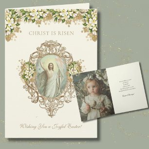 Cartes Pour Fêtes Annuelles Pâques Résurrection religieuse Photo Floral