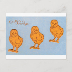 Cartes Pour Fêtes Annuelles Pâques Salutations poussins en Bleu