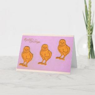 Cartes Pour Fêtes Annuelles Pâques Salutations Poussins pourpres