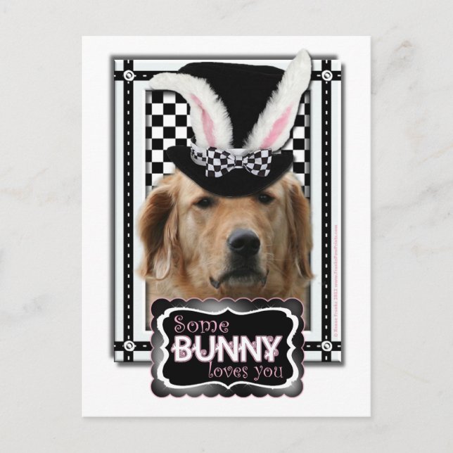 Cartes Pour Fêtes Annuelles Pâques - un certain lapin vous aime - golden (Devant)