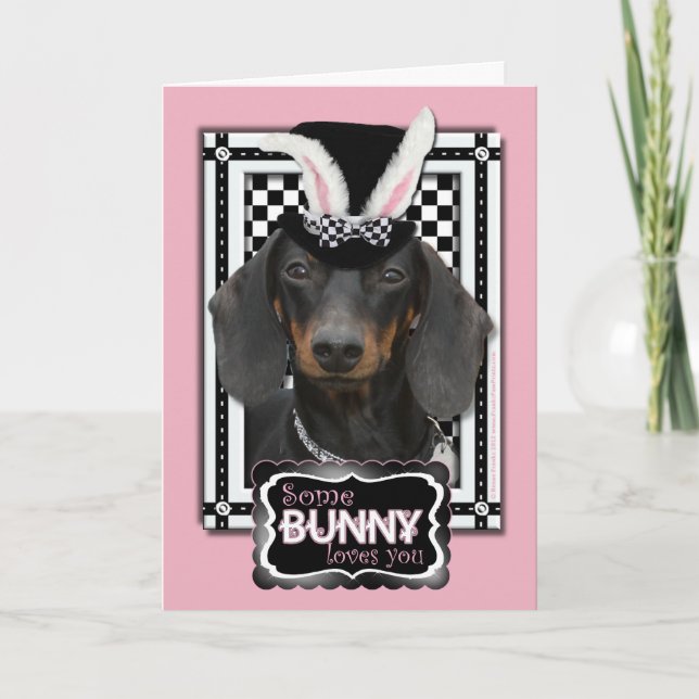 Cartes Pour Fêtes Annuelles Pâques - un certain lapin vous aime - teckel (Devant)