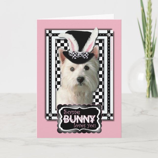 Cartes Pour Fêtes Annuelles Pâques - un certain lapin vous aime - Westie (Devant)
