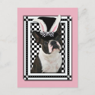Cartes Pour Fêtes Annuelles Pâques - Un Lapin Vous Aime - Boston Terrier