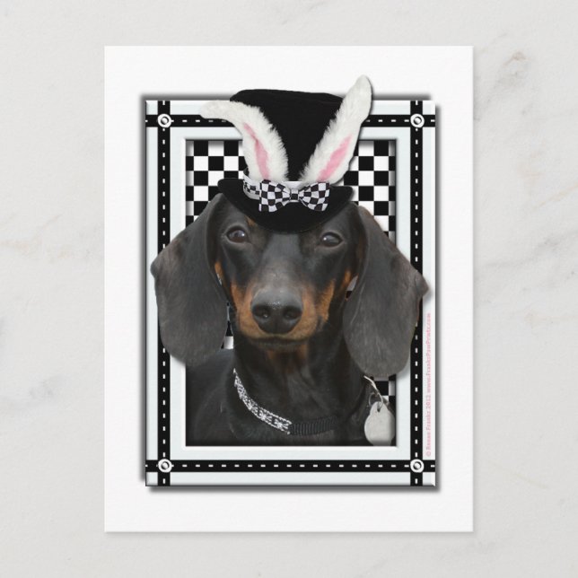 Cartes Pour Fêtes Annuelles Pâques - Un Lapin Vous Aime - Dachshund (Devant)