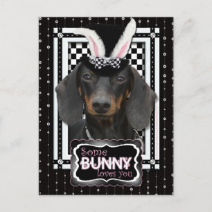 Cartes Pour Fêtes Annuelles Pâques - Un Lapin Vous Aime - Dachshund