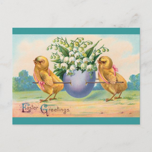 Cartes Pour Fêtes Annuelles Pâques vintage (Devant)