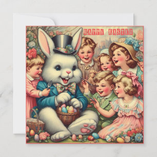 Cartes Pour Fêtes Annuelles Pâques vintage ~JOYEUX PÂQUES ~ Lapin ~