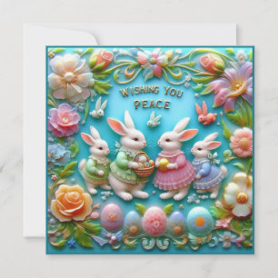 Cartes Pour Fêtes Annuelles Pâques vintage ~ NOUS VOUS SOUHAITONS LA PAIX ~ La