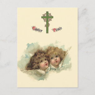 Cartes Pour Fêtes Annuelles Pâques vintages, Anges angéliques Nuages au Ciel